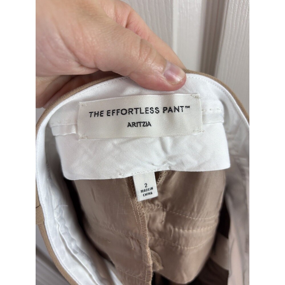 Aritzia Straight Leg Pants in Beige/Tan - Picture 4 of 6